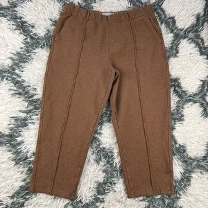 Everlane Womens Dream Ankle Pant Brown Double Knit Heathered Stretch Auburn M